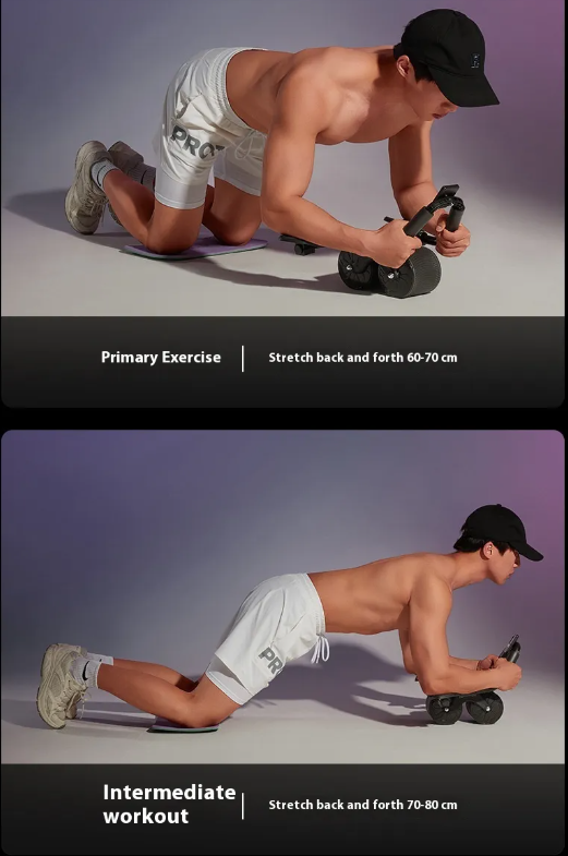 Automatic Rebound Abdominal Wheel — Assisted Core Roller with Knee Pad