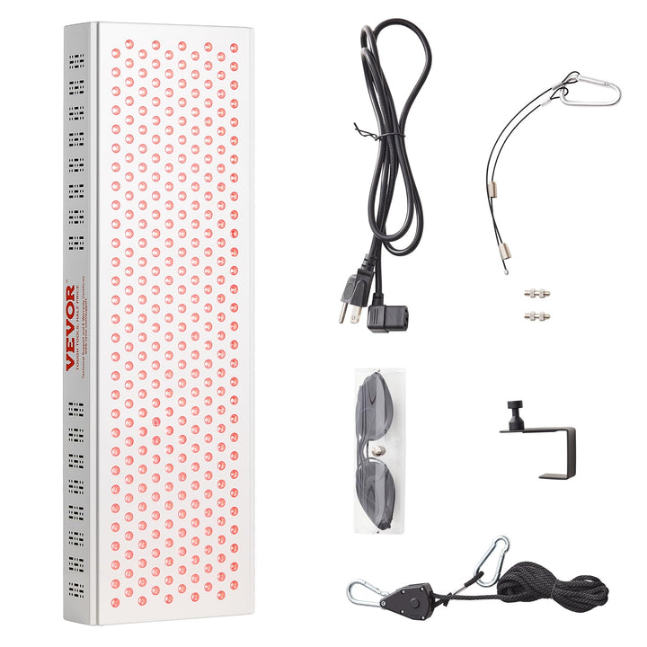 VEVOR Red Light Therapy for Full Body 300 Dual-Chip LEDs 10Hz/40Hz Pulse 3 Timing Setting Red 660nm &amp; Near Infrared 850nm Light Therapy Panel for Pain Relief Wound Healing Skin Health 300W