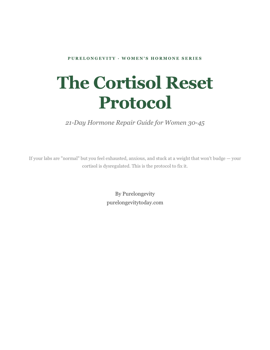 The Cortisol Reset Protocol ebook cover