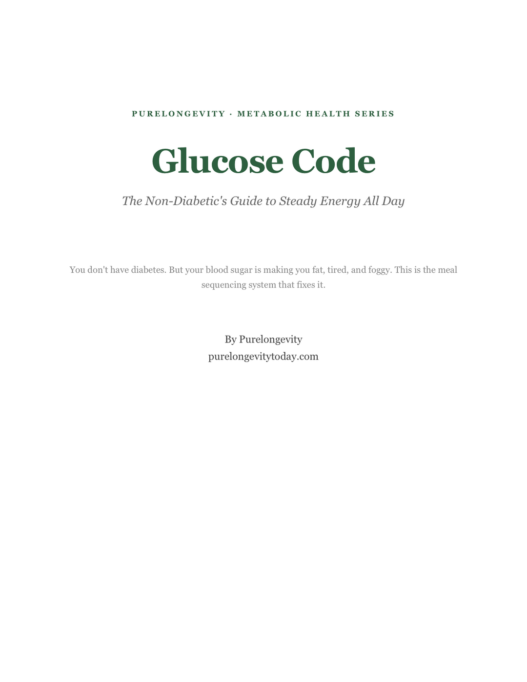 Glucose Code ebook cover